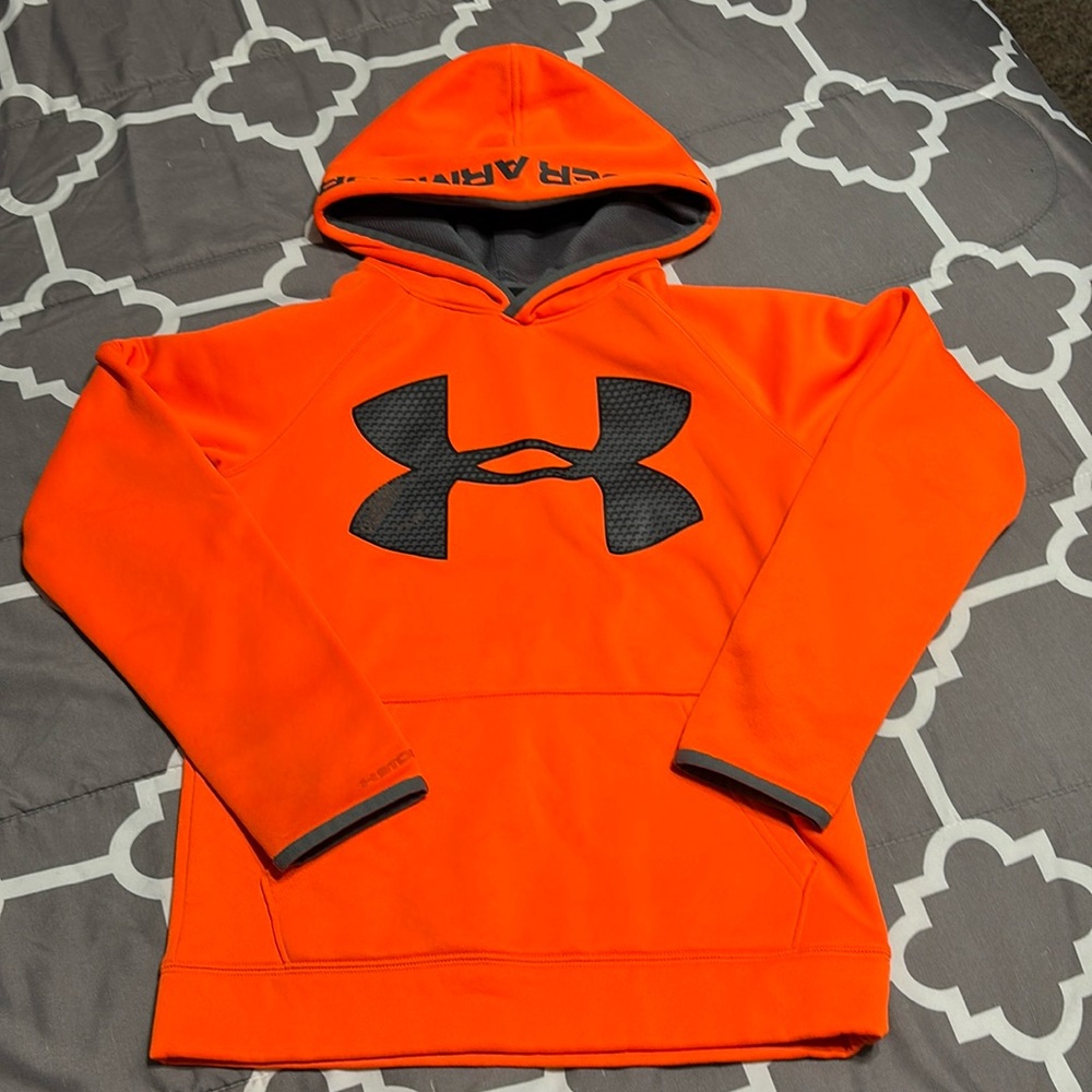 Youth fluorescent orange Under Armour hoodie